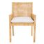 Sarai Accent Chair with Cushion in Natural and White