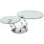 Satellite Clear And High Polished Stainless Steel Coffee Table