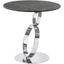 Satellite Round End Table In Gray Marbled Porcelain