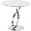 Satellite Round End Table In White Marbled Porcelain