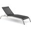 Savannah Black Mesh Chaise Outdoor Patio Aluminum Lounge Chair