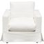 Savannah Slip-Cover Chair In White Natural Linen