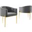 Savour Tufted Performance Velvet Accent Chairs - Set of 2 In Gray