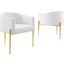 Savour Tufted Performance Velvet Accent Chairs - Set of 2 In White