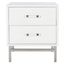 Sawyer Faux Shagreen Nightstand In White And Silver