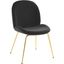 Scoop Gold Stainless Steel Leg Performance Velvet Dining Chair EEI-3548-BLK