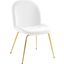 Scoop Gold Stainless Steel Leg Performance Velvet Dining Chair EEI-3548-WHI