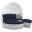 Scottsdale Canopy Outdoor Patio Daybed In Light Gray Navy