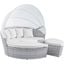 Scottsdale Canopy Outdoor Patio Daybed In Light Gray White