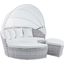 Scottsdale Canopy Sunbrella Outdoor Patio Daybed In Light Gray White