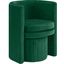 Seager Green Velvet Round Arm Chair With Ottoman