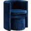 Seager Navy Velvet Round Arm Chair With Ottoman