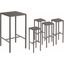 Seaside 1 Bar Table And 4 Barstools In Grey