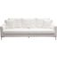 Seattle Loose Back Sofa in White Linen with Polished Silver Metal Leg