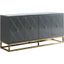 Senior 64 Inch Transitional Wood Sideboard In Gray And Gold Plated