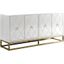Senior 64 Inch Transitional Wood Sideboard In White And Gold