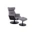 Sennet Recliner And Ottoman In Steel Air Leather