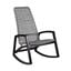 Sequoia Outdoor Patio Rocking Chair In Dark Eucalyptus Wood and Gray Rope