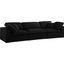 Serene Black Linen Fabric Deluxe Cloud-Like Comfort 3-Piece Modular Sofa