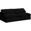 Serene Black Linen Textured Fabric Deluxe Cloud-Like Comfort Modular Armless Sofa 601Black-S78