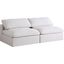 Serene Cream Linen Fabric Deluxe Cloud-Like Comfort Modular Armless Sofa