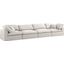 Serene Cream Linen Fabric Deluxe Cloud-Like Comfort 4-Piece Modular Sofa