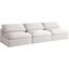 Serene Cream Linen Textured Fabric Deluxe Cloud-Like Comfort Modular Armless Sofa