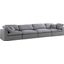 Serene Grey Linen Fabric Deluxe Cloud-Like Comfort 4-Piece Modular Sofa