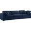 Serene Navy Linen Fabric Deluxe Cloud-Like Comfort 3-Piece Modular Sofa