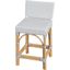 Serienna Rectangular Rattan Low Back 24.5 Inch Counter Stool In White and Gray