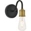 Serif 1 Light Brass And Black Wall Sconce