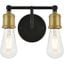 Serif 2 Light Brass And Black Wall Sconce