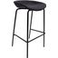 Servos Barstool with Upholstered Faux Leather Seat and Iron Frame In Black