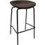 Servos Barstool with Upholstered Faux Leather Seat and Iron Frame In Elephant Grey