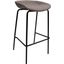 Servos Barstool with Upholstered Faux Leather Seat and Iron Frame In Light Grey