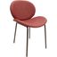 Servos Dining Side Chair with Upholstered Faux Leather Seat and Iron Frame In Bordeaux
