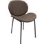 Servos Dining Side Chair with Upholstered Faux Leather Seat and Iron Frame In Elephant Grey