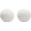 Set of 2 10 Inch Round Accent Pillows in White Faux Sheepskin