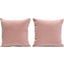 Set of 2 16 Inch Square Accent Pillows in Blush Pink Velvet
