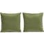 Set of 2 16 Inch Square Accent Pillows in Sage Green Velvet