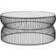 Shani Round Black Metal With Glass Coffee Table
