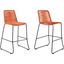 Shasta 26 Inch Outdoor Metal And Tangerine Rope Stackable Counter Stool Set Of 2