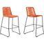 Shasta 26 Inch Outdoor Metal And Tangerine Rope Stackable Counter Stool