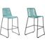 Shasta 30 Inch Outdoor Metal And Wasabi Rope Stackable Barstool Set Of 2