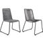 Shasta Outdoor Metal And Grey Rope Stackable Dining Chair