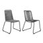 Shasta Outdoor Metal and Gray Rope Stackable Dining Chair Set of 2