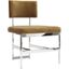 Shaw Nickel And Camel Velvet Modern Dining Chair
