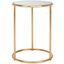 Shay Gold Glass Top Gold Leaf Accent Table