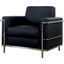 Sherry 36 Inch Modern Faux Leather Accent Chair In Black