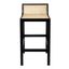 Sherry Counter Height Stool with Natural Cane In Black
